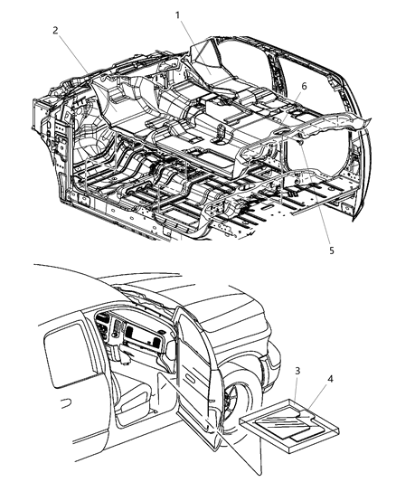 2014 Ram 1500 Carpet-Floor Diagram for 1XH27LU7AC