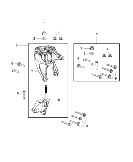 2021 Ram ProMaster 3500 Engine Mounting Left Side Diagram 2