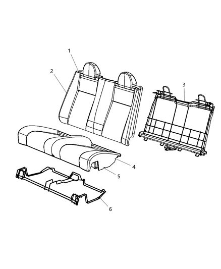 2011 Chrysler 200 Rear Seat - Bench Diagram 1