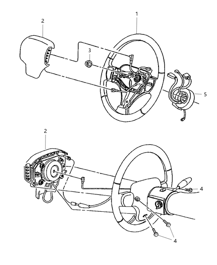 2002 Chrysler Prowler Driver Air Bag Diagram for MB71JX8AD