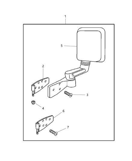 2002 Jeep Wrangler Hardware Package - Door Diagram