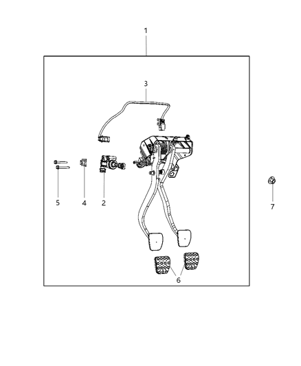 2014 Dodge Challenger Pedal-Non Adjustable Diagram for 68069670AB