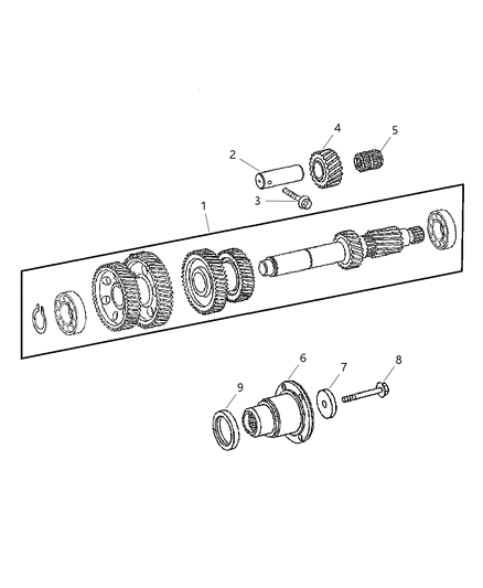 2007 Dodge Ram 2500 Counter Shaft & Reverse Idler Gear Diagram