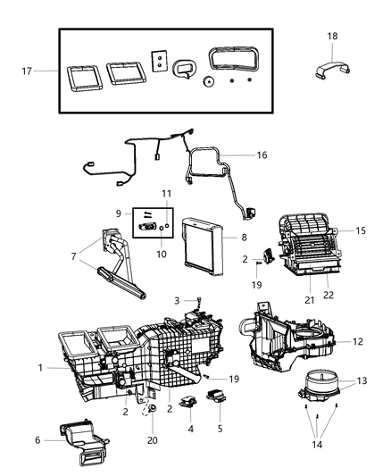 2016 Ram 2500 A/C & Heater Unit Diagram