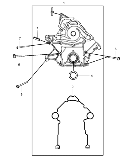 2008 Dodge Challenger Timing Case Cover Diagram