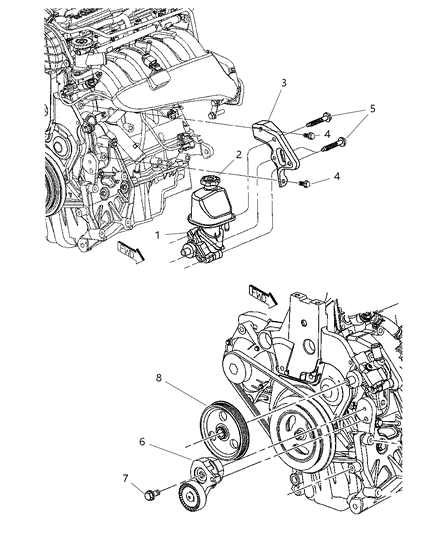 2004 Dodge Neon Pulley-Power Steering Pump Diagram for 5037520AA
