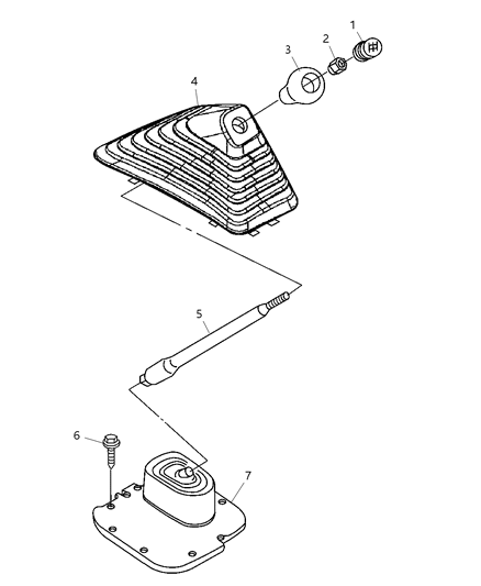 2002 Dodge Dakota Control, Gearshift Diagram