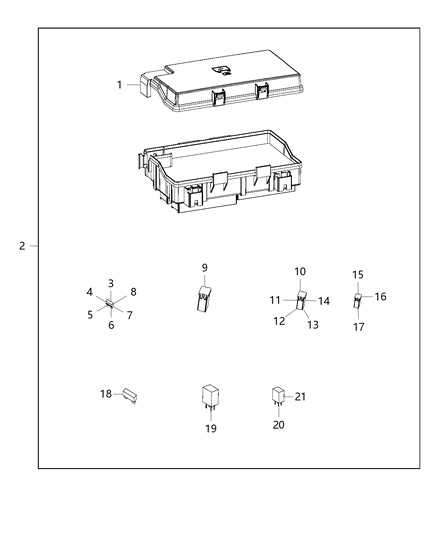 2015 Ram 3500 Intelligent Power Distribution Center Diagram for 68243265AC