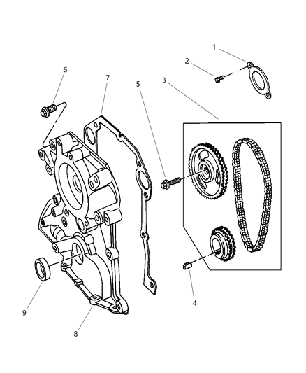 2000 Dodge Viper Timing Belt & Cover Diagram