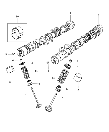 2013 Dodge Avenger Camshaft & Valvetrain Diagram 1