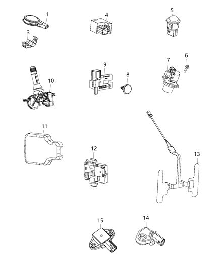 2016 Chrysler 200 Sensors - Body Diagram