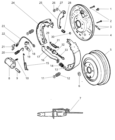 2000 Dodge Ram 1500 Brakes, Rear Diagram