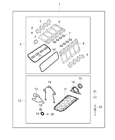 2011 Dodge Challenger Engine Gasket / Install Kits Diagram 4