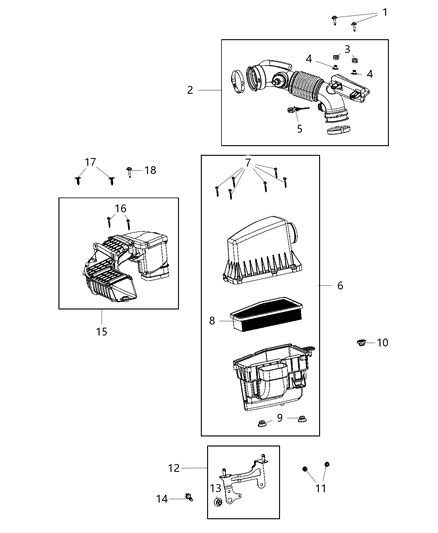 2021 Jeep Cherokee Stud-Air Cleaner Diagram for 6512488AA