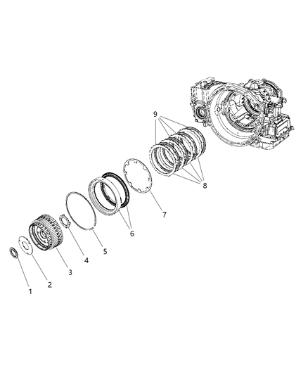 2009 Dodge Grand Caravan 2 & 4 Clutch Diagram 1