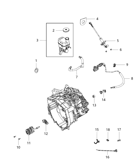 2018 Jeep Cherokee Controls, Hydraulic Clutch Diagram