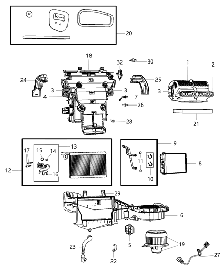 2020 Dodge Durango A/C & Heater Unit Diagram