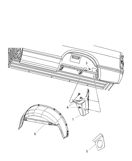 2017 Ram 3500 Rear Wheelhouse Shields Diagram