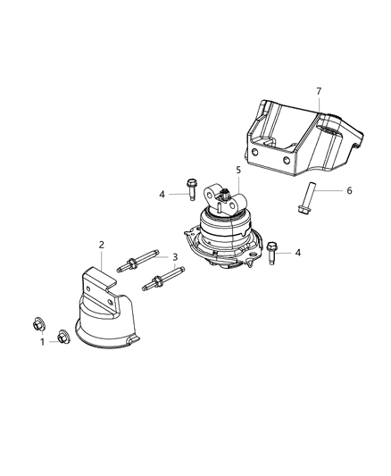 2016 Dodge Challenger Engine Mounting Left Side Diagram 2