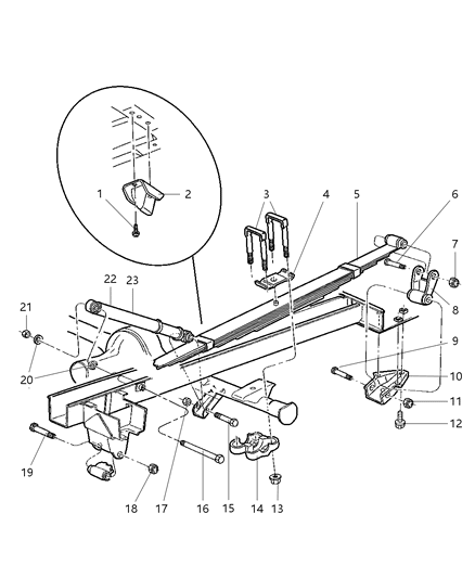 2000 Dodge Ram Van Rear Suspension Spring Diagram for 52106154AD