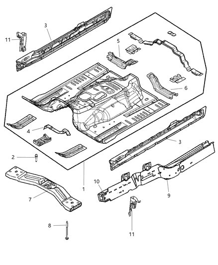 2008 Jeep Liberty SILL-Body Side Diagram for 55113092AF