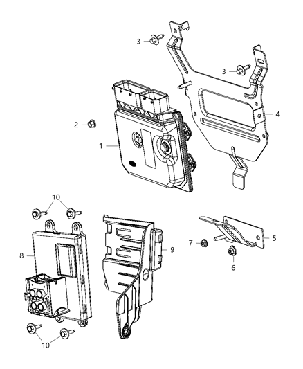 2015 Dodge Dart Modules, Engine Compartment Diagram 1