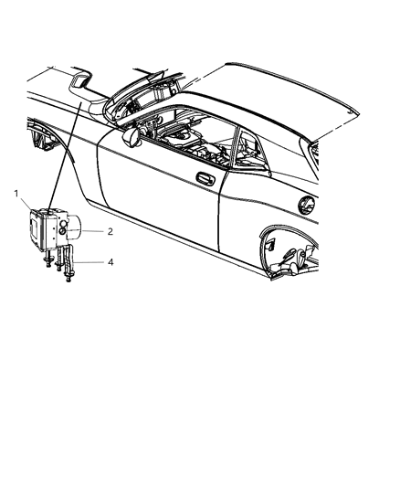 2009 Dodge Challenger Anti-Lock Brake System Module Diagram for 68049869AB