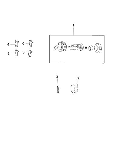 2020 Jeep Cherokee Front Door Lock Cylinders & Related Parts Diagram