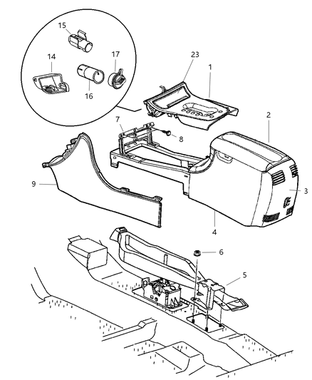 2002 Chrysler 300M Bezel-Console SHIFTER Diagram for SG301T5AG