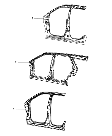 2012 Dodge Durango Panel-Body Side Aperture Outer Diagram for 68085190AC