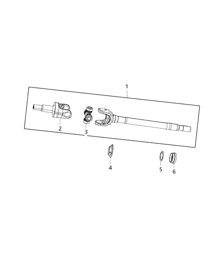 2011 Jeep Wrangler Axle Shaft Diagram for 68145208AA