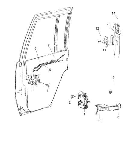 1998 Jeep Grand Cherokee Door Lock Actuator Diagram for 4798917AB