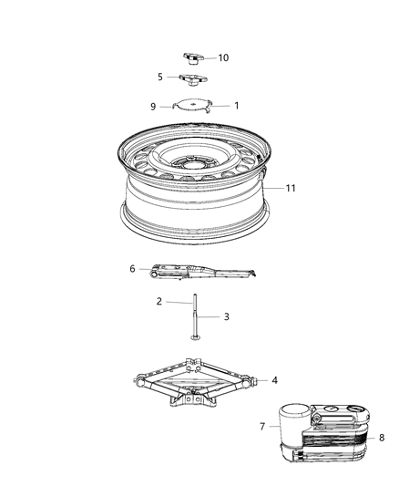 2018 Dodge Charger Jack Assembly & Tools Diagram