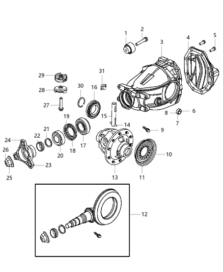 2010 Chrysler 300 Housing And Differential With Internal Components Diagram 3