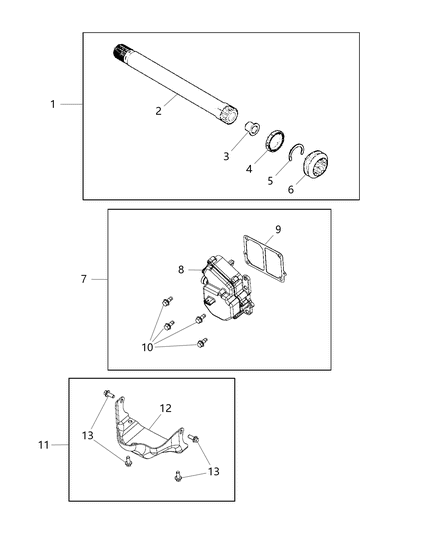 2021 Jeep Wrangler Intermediate Shaft Diagram for 68400379AA