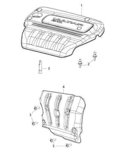 2018 Jeep Cherokee Engine Cover & Related Parts Diagram 4