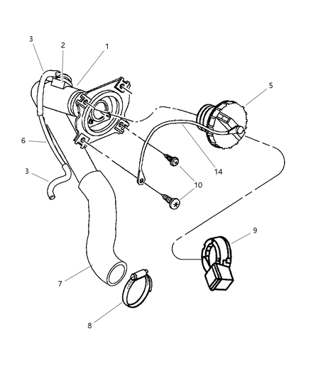 1999 Dodge Neon Fuel Filler Tube Diagram