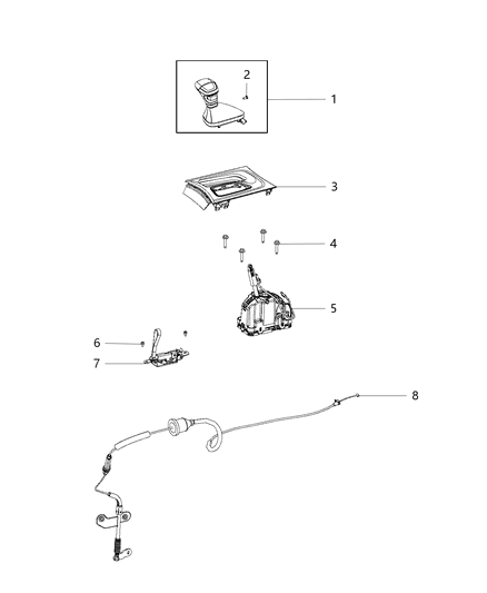 2016 Dodge Charger Transmission Shifter Diagram for 5PL751XGAI