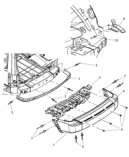 2008 Jeep Liberty Fascia, Rear Diagram