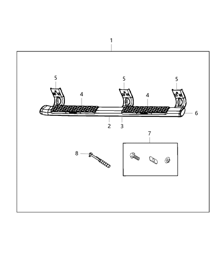 2017 Ram 5500 Step Kit, Tubular Side Diagram 3
