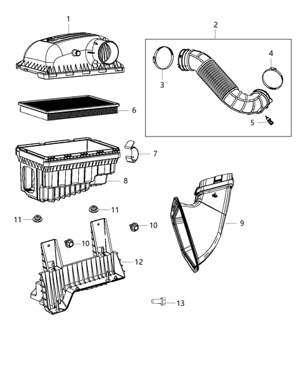 2017 Ram 3500 Air Cleaner Diagram 1