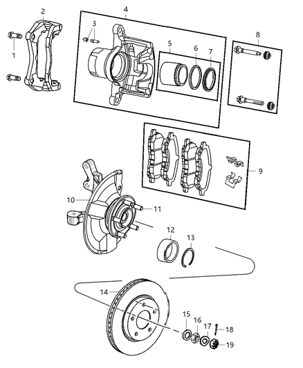 2013 Jeep Patriot Front Brakes Diagram