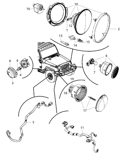 2015 Jeep Wrangler Wiring-HEADLAMP Diagram for 68248678AA