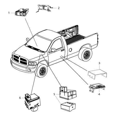 2013 Ram 1500 Anti-Lock Brake System Module Diagram for 68196035AA