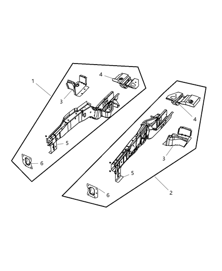 2010 Dodge Grand Caravan Frame, Front Diagram