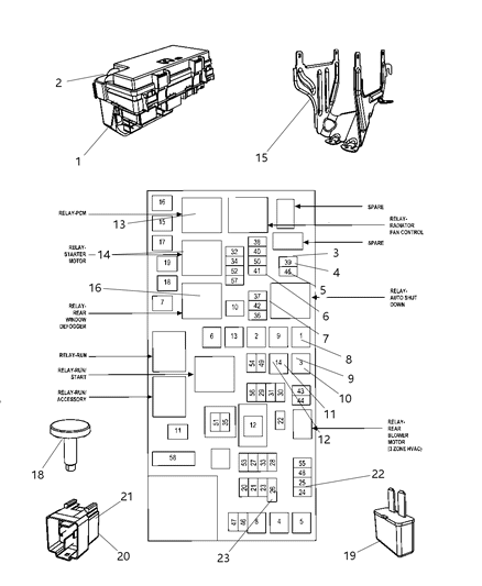 2010 Dodge Grand Caravan Fuse-FUSEABLE Link Diagram for 6101756