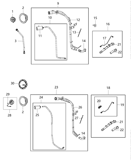 2013 Jeep Wrangler Fuel Tank Filler Tube Diagram