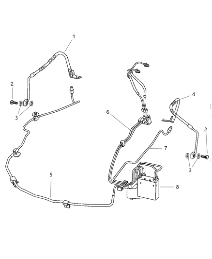 2000 Chrysler LHS Lines & Hoses, Front Brakes Diagram