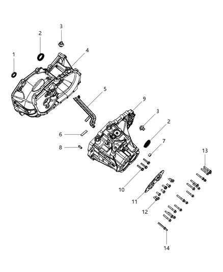 2012 Chrysler 200 Case & Related Parts Diagram