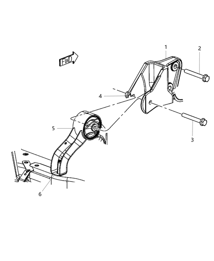 2014 Jeep Compass Engine Mounting Rear Diagram 3